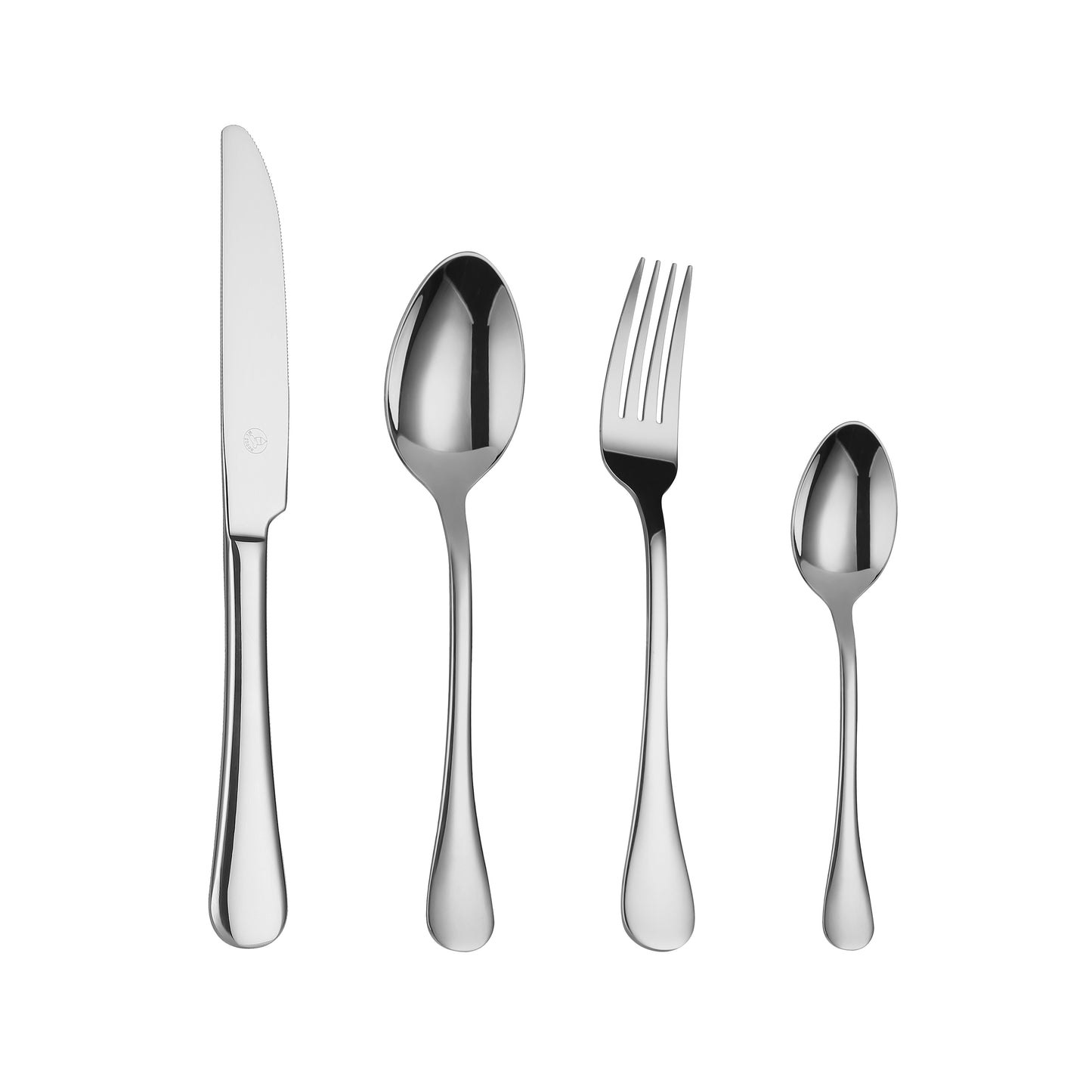 Mr.Spoon Serie Liso Juego de 24 piezas cubiertos,Acero Inoxidable 18/0,Económico y funcional,Incluye cuchillo de carne o mesa,tenedor,cuchara,cucharilla,Mango monobloque,Apto para lavavajillas,Embalaje para regalo,Ideal para casa,hotel,restaurante